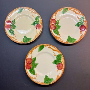 3 Vintage FRANCISCAN WARE - APPLE Bread Plates